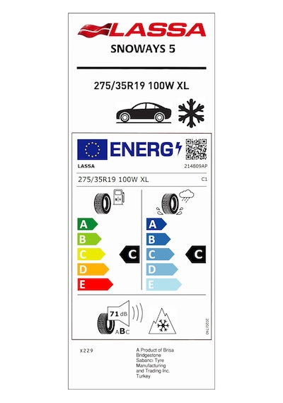 Lassa 275/35 R19 100W XL Snoways 5 Ev Kış Lastiği 2026