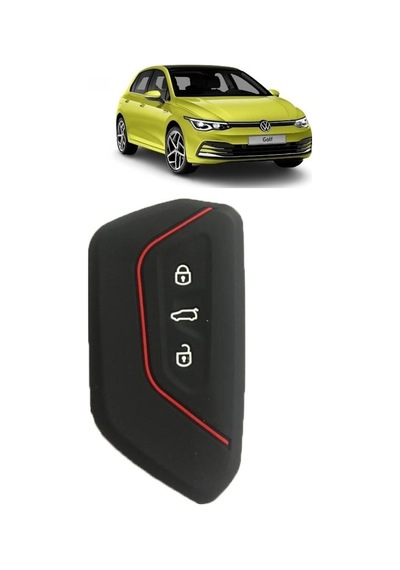 Vw Golf 8 Silikon Anahtar Kılıfı 2020 Sonrası Siyah-kırmızı Renk