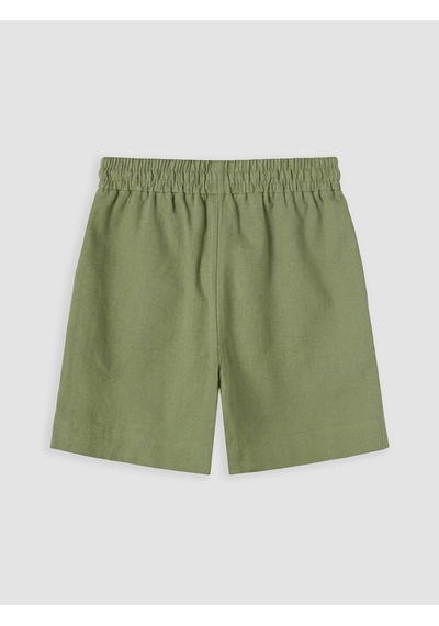 Lcw Comfort Haki Beli Lastikli Keten Karışımlı Kadın Şort