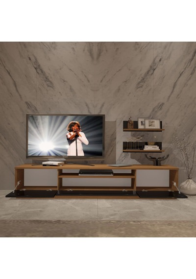 Decoraktiv Trio 4s Mdf Tv Ünitesi Tv Sehpası Ceviz - Siyah