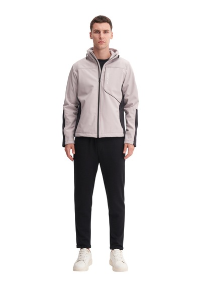 Cazador Erkek Slim Fit Softshell Outdoor Kumaş Mont Gri