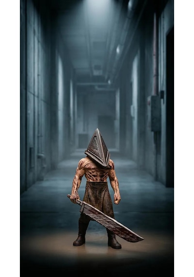 Silent Hill 2 Pyramid Head Figür Piramit Kafa Koleksiyonluk Heykel 18 Cm Dev Boy