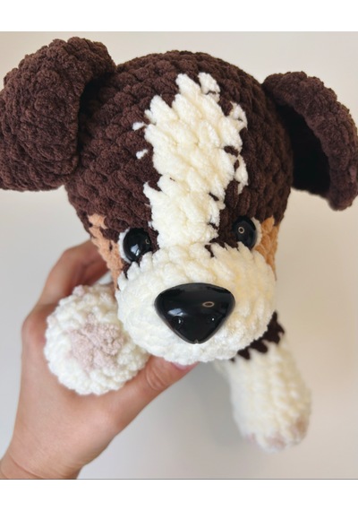 Bailey The Dog Amigurumi Köpek Oyuncak Açık Kahverengi - Beyaz