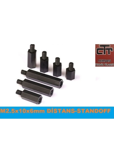 M2 5X10X6 MM Distans Standoff Plastik Dişi Erkek Yükselteç 24 Adet