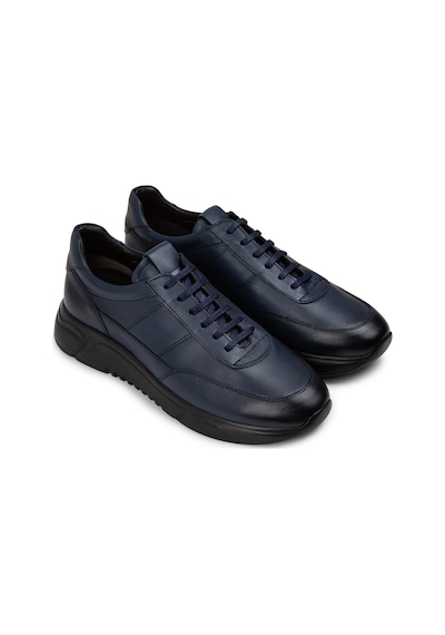 Deery Hakiki Deri Lacivert Erkek Sneaker Ayakkabı - 01963Mlcve02 Lacivert