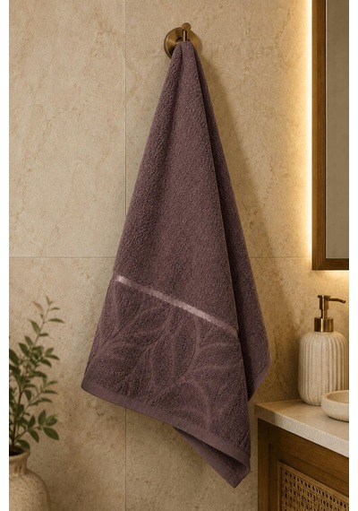 El Yüz Havlusu 50x90 Cm Kısmi Kadife Lunaria Collection 230 Gr Mürdüm
