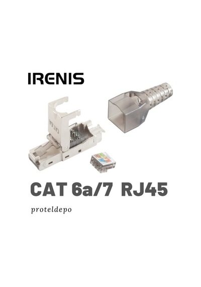 IRENIS RJ45 Aletsiz Montaj tipi Konnektör, Cat.7/6A/6 FTP, S/FTP