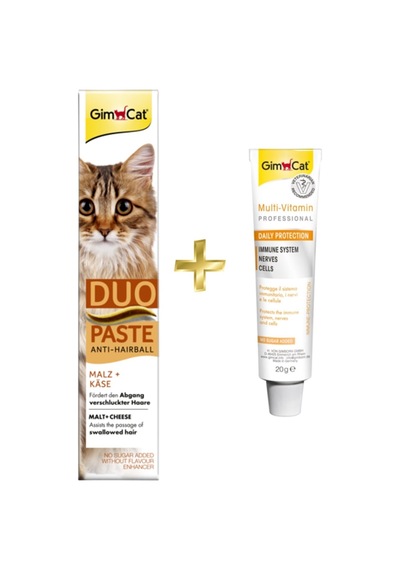 Gimcat Duo Paste Peynirli Malt Kedi Macunu 50 G + Gimcat Multivitamin