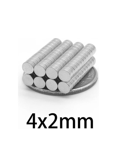 Dünya Magnet 20 Adet - Yuvarlak Neodyum Mıknatıs, 4x2 Mm, Güçlü Magnet, N35 Kalite