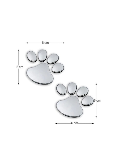 4 Adet 3D Kabartmalı Kedi Pati Etiket Otomobil Yapıştırma