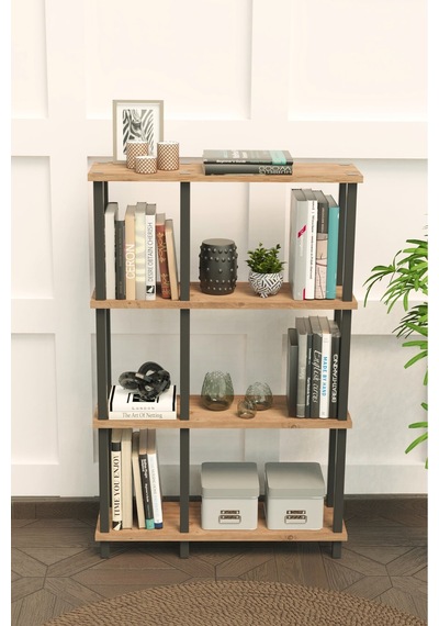 Mirada 4 Katlı Modern Kitaplık Dekoratif Çok Amaçlı Kitaplık Ve Organizer Çok Raflı Düzenleyici - Meşe Meşe Mirada 4 Katlı Modern Kitaplık Dekoratif Çok Amaçlı Kitaplık Ve Organizer Çok Raflı Düzenleyici - Meşe Meşe