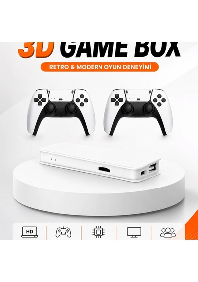 20.000+ Oyunlu Retro Oyun Konsolu 4k Hd Ve 3d Görüntü, Çift Kablosuz Kontrolcü