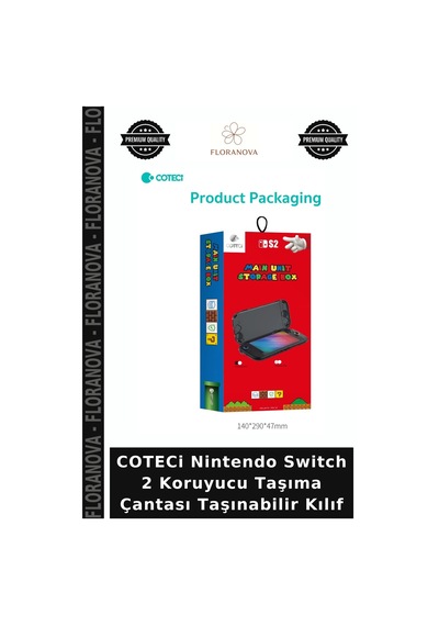 Coteci Nintendo Switch 2 Koruyucu Taşıma Çantası Taşınabilir Kılıf