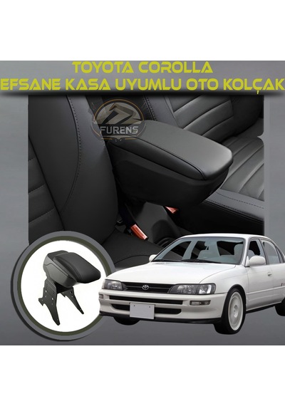 Toyota Corolla Efsane Kasa Uyumlu Kol Dayama Ve Kolçak Sürgülü Bardaklıklı Ayarlanabilir Siyah Deri