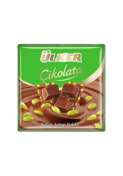 Ülker Bütün Antep Fıstıklı Sütlü Kare Çikolata 65 G - 8 Adet Tarı