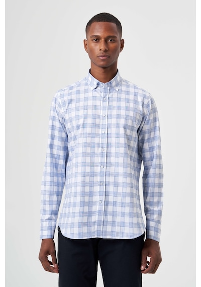 Bisse Erkek Regular Fit Kareli Gömlek Mavi Gm23y231039 D35 Mavi