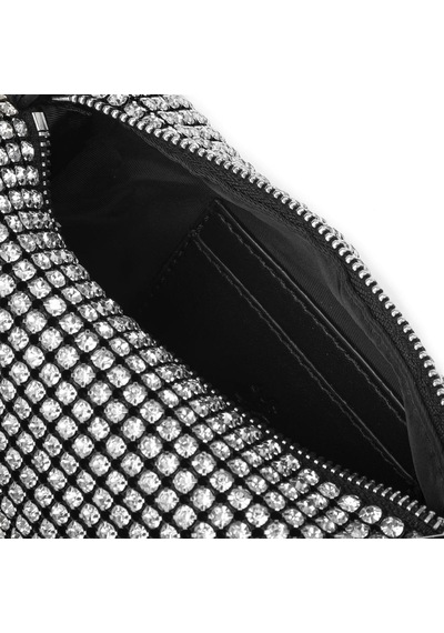 Nas Bag Kadın Çapraz Çanta Black White Diamond Siyahtaşlı Gümüş