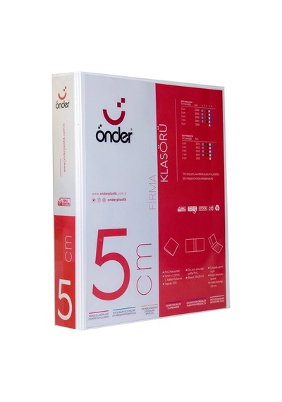 Önder Sunum Klasörü 2 Halkalı 50 Mm A4 Beyaz 2005-5