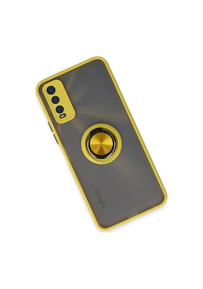 Cosmotex Newface Vivo Y11s Kılıf Montreal Yüzüklü Silikon Kapak - Sarı