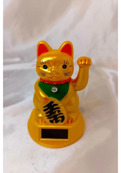 Maneki Neko Feng Shui Bereket Şans Mutluluk Çağıran Şans Kedisi Solar Panelli Hareketli Pati Maneki Neko Feng Shui