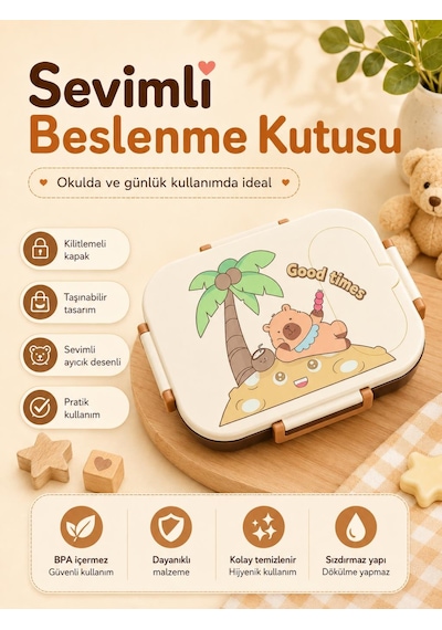 Vagonlife Vgn-7189 Good Times 600 Ml Tek Katlı 2 Bölmeli Paslanmaz Çelik Yemek Kabı Lunch Box Çok Renkli