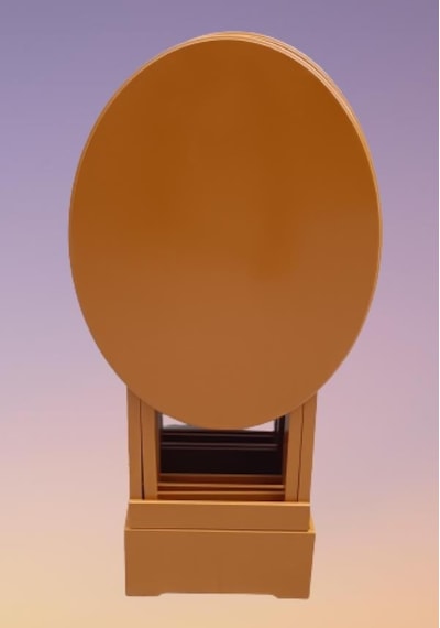1448bng90128çanta Zigon Sehpa Oval Model Dörtlü Ahşap Mdf Ceviz Ve Hardal Renk Uyum El Yapım