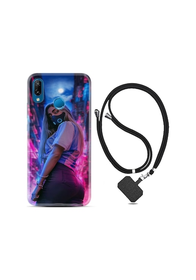 Huawei P20 Lite Kılıf Boyun Askılı Mask Girl 1659