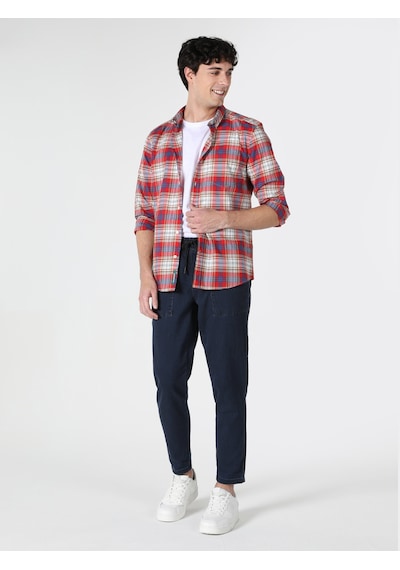 Colin's Slim Fit Kareli Çok Renkli Erkek Uzun Kol Gömlek CL1061791_Q1.V1_MTC
