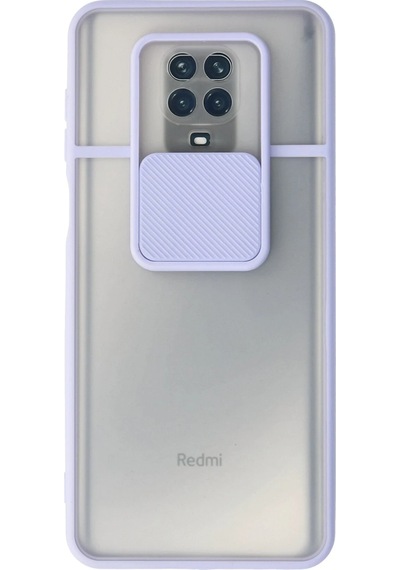 Gld-spt- Newface Xiaomi Redmi Note 9 Pro Kılıf Palm Buzlu Kamera Sürgülü Silikon - Lila