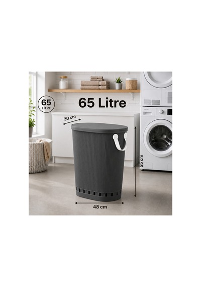 Stil 65 Lt Antrasit Geniş Hacimli Hava Alan Delikli Kapaklı Kirli Sepeti Banyo Çamaşır Sepeti Düzenleyici Gri - 913226211 Gri Stil 65 Lt Antrasit Geniş Hacimli Hava Alan Delikli Kapaklı Kirli Sepeti Banyo Çamaşır Sepeti Düzenleyici Gri - 913226211 Gri