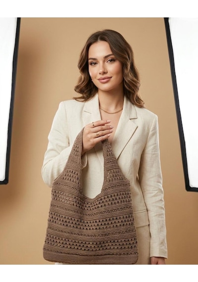 Luxetıque Kadın Plaj Çanta Model:xc17 Mavi