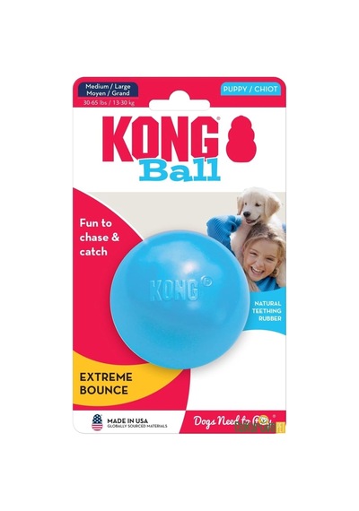 Kong Puppy Ball Delikli Top Şeklinde Çok Amaçlı Yavru Köpek Oyuncağı M/l