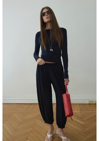 Suud Collection Lacivert Kate Slim Tişört