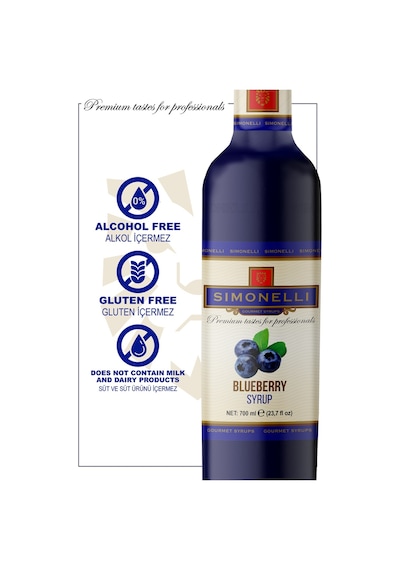 Simonelli Kahve Şurubu| Yaban Mersini Aromalı | 70 CL | + Pompa