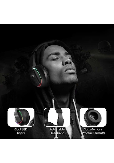 Eksa E400 Gaming Kulaklık Oyuncu Kulaklığı 3D Surround RGB Led 3.5 mm & Çıkarılabilir Mikrofon - ZORE-257904