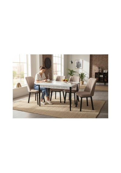 Tool Aksesuar T-6029 Carara 70x120 Mdf Kare Gold Cappuccino Sandalye 4 Kişilik Mutfak Masası Takımı Cappucino Tool Aksesuar T-6029 Carara 70x120 Mdf Kare Gold Cappuccino Sandalye 4 Kişilik Mutfak Masası Takımı Cappucino