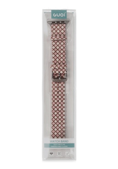 Apple Watch 42mm Uyumlu Karo Motif Kordon - Pembe