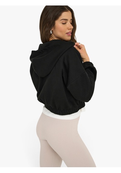 Only Onlscarlett Lıfe Ls Zıp Hood Swt Noos Kadın Siyah Sweatshirt - 15346449