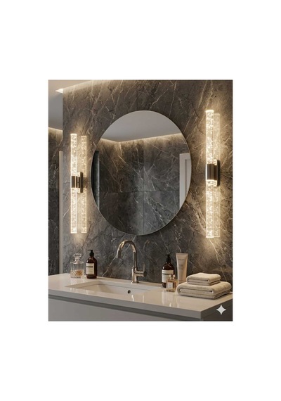 Bubblelight Large 51 Cm Modern Tasarım Led Aplik - Duvar Lambası - Antrasit Gri - Elektrikli - Günışığı Çok Renkli