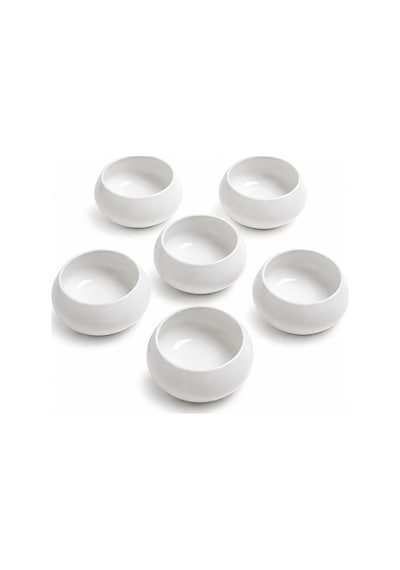 6 Lı Beyaz Porselen Kase Seti Kahvaltılık Çerezlik Sosluk Tatlı Sunum Kasesi 5.5x10 Cm