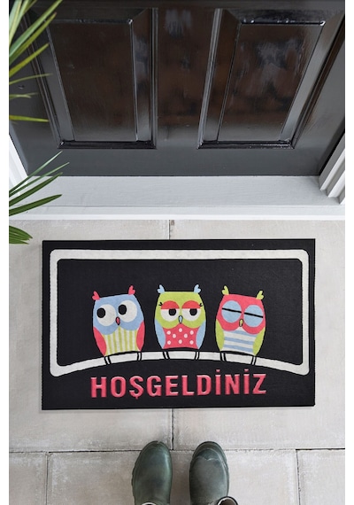 Hoşgeldiniz Baykuşlar 45X70 Cm Iç Ve Dış Kapı Önü Paspası