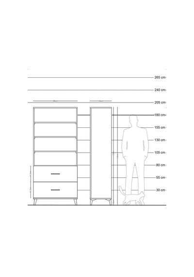 Hyperion Dolap 4 Raflı 2 Çekmeceli 88x44x195 Çam-aytaşı Atlas Çam