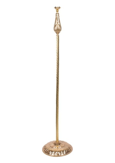 Bordo Siyah Saçak Vintage Lambader Kumaş Kaplama Gold Metal Ayak