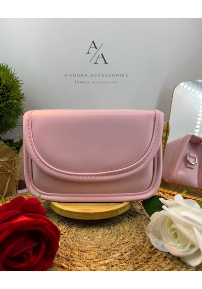 Amoura Hediyeli Mini El Çantası Pembe