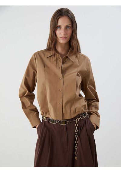 Lcwaıkıkı Classic Kahverengi Loose Fit Kadın Gömlek