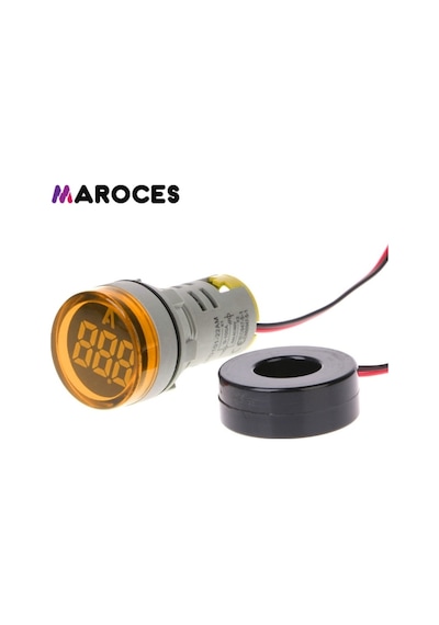 22Mm Dijital Ampermetre 0-100A Arası Ac Ampermetre Kırmızı