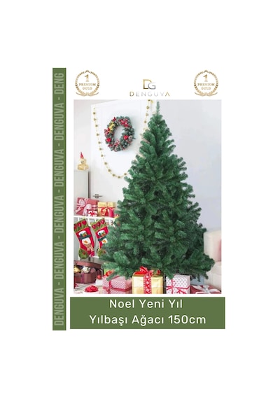 Yılbaşıağacı Kaliteli Dekoratif Lüks Yılbaşı Çam Ağacı Sık Yapraklı Yeşil Noel Paket 150 Cm 240 Dal Standart