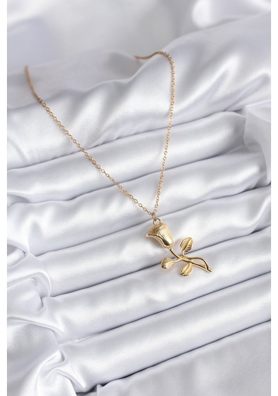 Ezoconcept 316l Çelik Gold Renk Gül Model Kadın Kolye