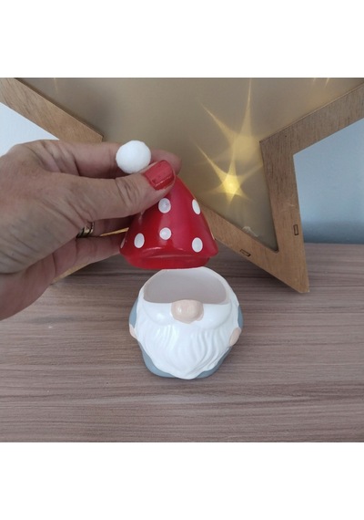Yılbaşı Cücesi Gnome Puantiye Desen Şapkalı Hediyelik Dekor Puantiye Desen Şapka