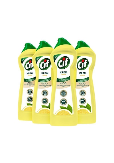 Cif Krem Limon Kokulu Temizleyici 500 ml - 4'lü Paket